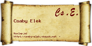 Csaby Elek névjegykártya