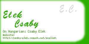 elek csaby business card